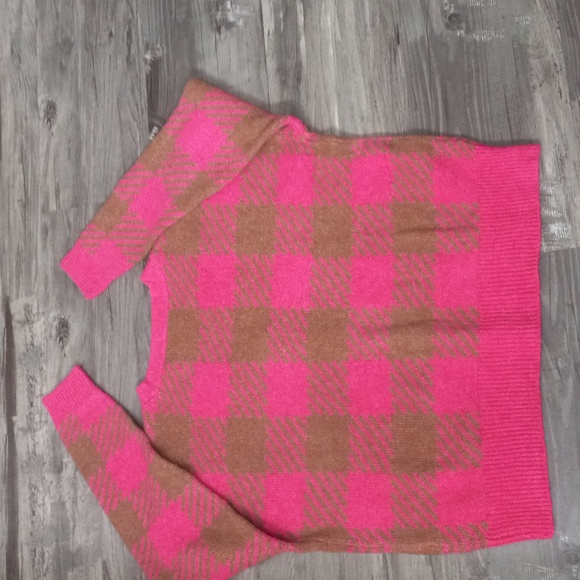 Maurices Pink Plaid Button Down Cardigan V-neck Button Down Women's Sz L - Picture 4 of 12